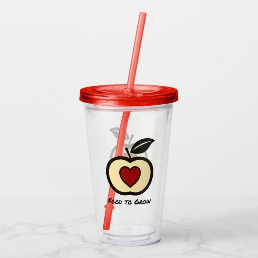 Voedsel voor de teelt van Logo Acrylknollen Acryl Drinkbeker (Achterkant)