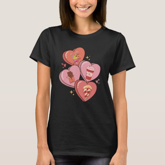 Voedsel voor Dudes Heart Valentijnsdag Love Vibes T-shirt (Voorkant)
