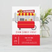 Voedsel voor straatburgers kaart (Staand voorkant)