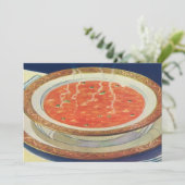  voedsel, warme Bowl van tomatensoep met erwten (Staand voorkant)