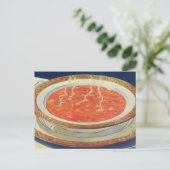  voedsel, warme Bowl van tomatensoep met erwten Briefkaart (Staand voorkant)