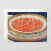  voedsel, warme Bowl van tomatensoep met erwten Briefkaart (Voorkant / Achterkant)