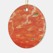  voedsel, warme Bowl van tomatensoep met erwten Keramisch Ornament (Links)