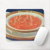 voedsel, warme Bowl van tomatensoep met erwten Muismat (Met muis)