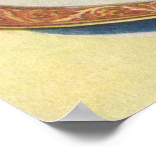 voedsel, warme Bowl van tomatensoep met erwten Poster (Hoek)