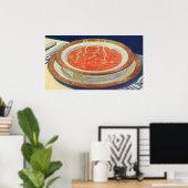 voedsel, warme Bowl van tomatensoep met erwten Poster (Thuiskantoor)