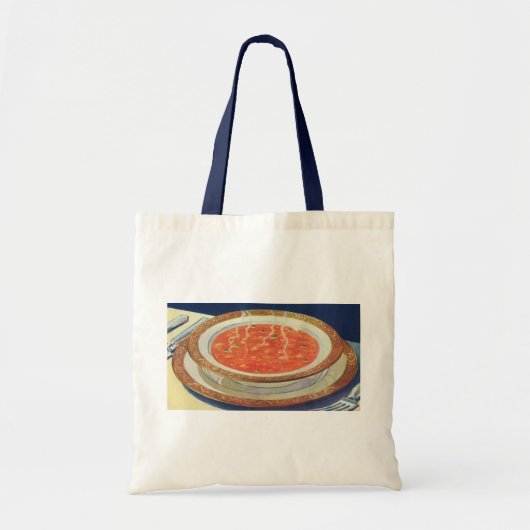  voedsel, warme Bowl van tomatensoep met erwten Tote Bag (Voorkant)