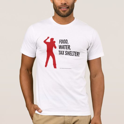 Voedsel, water, belastingschotel! t-shirt (Voorkant)