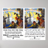 Voedsel zal de oorlog winnen - Eng & Yiddish - 191 Poster (Voorkant)