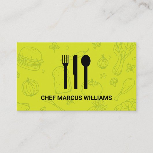 Voedselachtergrond | Chef  Visitekaartje (Voorkant)