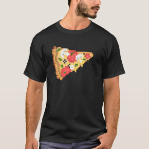 Voedselafdruk Pizza PixelArt gesmolten kaas Nation T-shirt