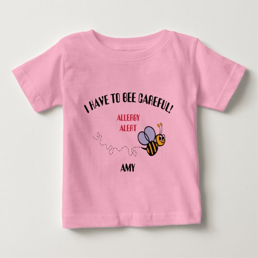 Voedselallergie Alert Bumble Bee Shirt (Voorkant)