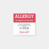 Voedselallergie Alert Gepersonaliseerd Noodcontact Post-it® Notes (Voorkant)