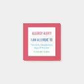 Voedselallergie Alert Restaurant Alert Aangepast Post-it® Notes (Voorkant)