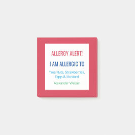 Voedselallergie Alert Restaurant Alert Aangepast Post-it® Notes