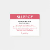 Voedselallergie Alert Restaurant gepersonaliseerd Post-it® Notes (Voorkant)
