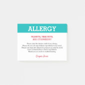 Voedselallergie Alert Restaurant Gepersonaliseerd  Post-it® Notes (Voorkant)