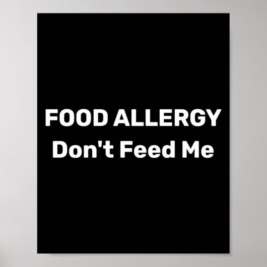 Voedselallergie Geef Me Niet Te Eten Tekst Sjabloo Poster (Voorkant)