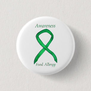 Voedselallergie - Groen lint - aangepaste kunstfot Ronde Button 3,2 Cm