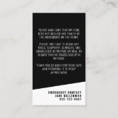 Voedselallergie Kaart Visitekaartje (Achterkant)