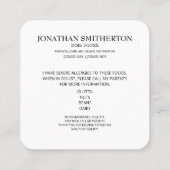 Voedselallergie Kind Ouder Informatie Vierkante Visitekaartje (Achterkant)