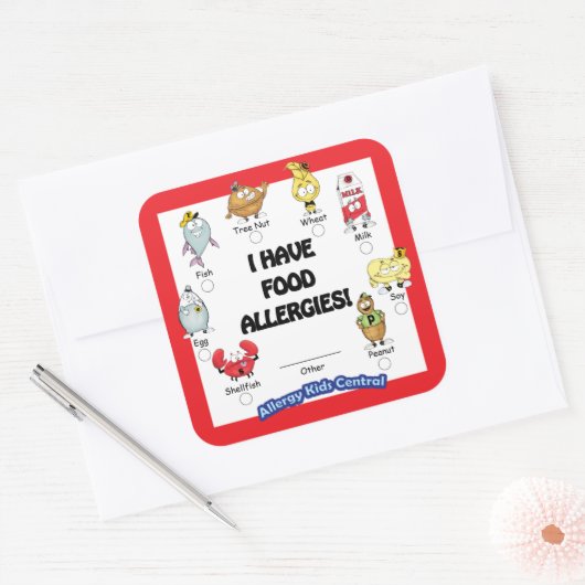 Voedselallergie Sticker (Envelop)