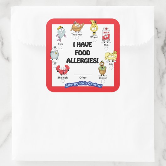 Voedselallergie Sticker (Tas)