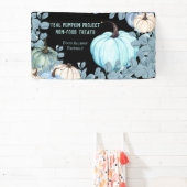 Voedselallergie Vriendelijke Teal Pompoen Zwarte A Spandoek (Insitu)