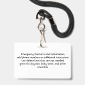 Voedselallergie Waarschuwing aangepaste foto badge (Achterkant met lanyard)