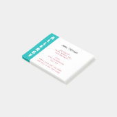 Voedselallergie Waarschuwing Gepersonaliseerd Teal Post-it® Notes (Schuin)