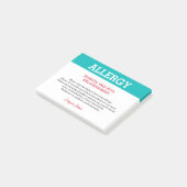 Voedselallergie Waarschuwing Restaurant Persoonlij Post-it® Notes (Schuin)