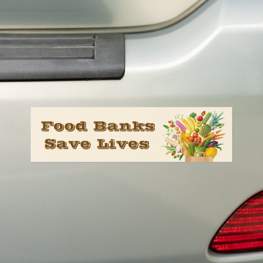 Voedselbanken redden levens bumpersticker (Op auto)