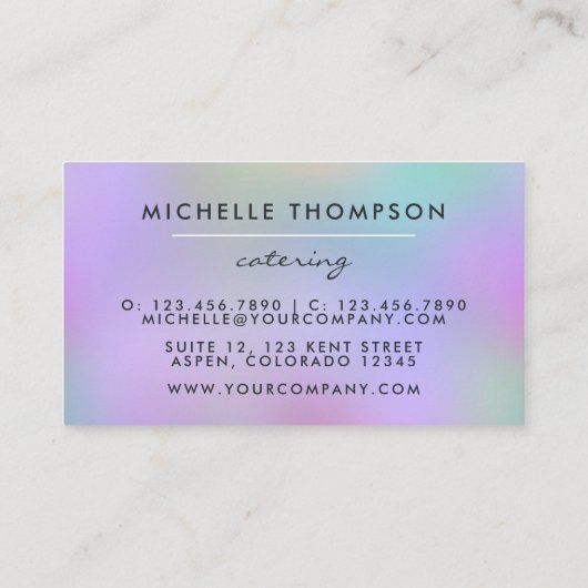 Voedselcatering Visitekaartje (Achterkant)