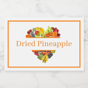 Voedselcontainer Canister Label Gedroogde Ananas Etiket