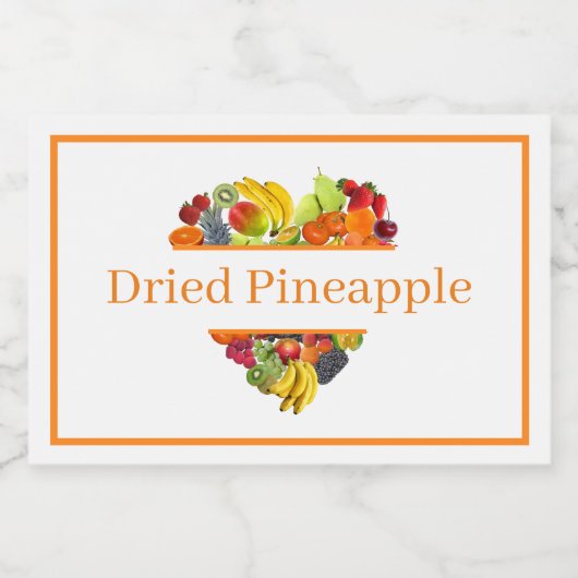 Voedselcontainer Canister Label Gedroogde Ananas Etiket (Enkel label)
