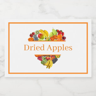 Voedselcontainer Canister Label Gedroogde Appels Etiket