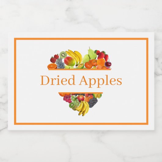Voedselcontainer Canister Label Gedroogde Appels Etiket (Enkel label)