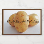Voedselcontainer Canister Label Hash Brown Aardapp Etiket (Enkel label)