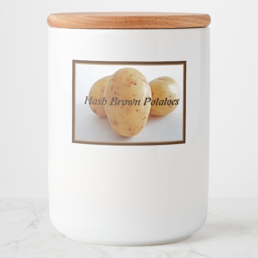 Voedselcontainer Canister Label Hash Brown Aardapp Etiket (Voorkant)