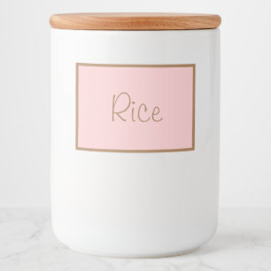 Voedselcontainer Canister Label Rijst Etiket