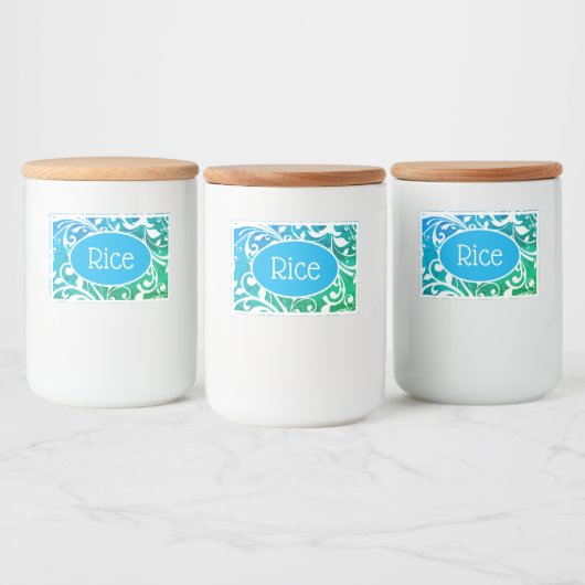 Voedselcontainer Label Scrolls-Rijst Etiket (Flessen)