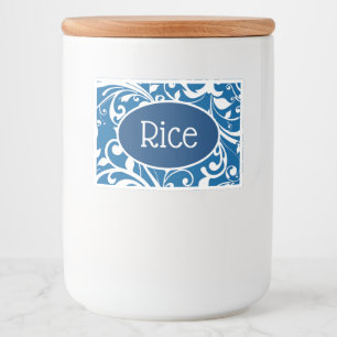 Voedselcontainer Label Scrolls-Rijst Etiket