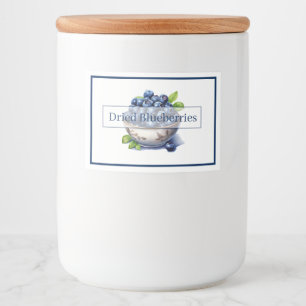 Voedselcontainerlabel Gedroogde Bosbessen Voedselcontainer Etiket