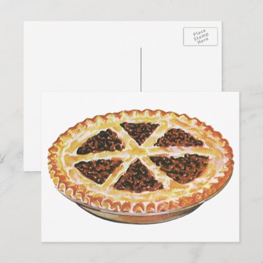  voedseldessert, vers gebak Pecan Pie Briefkaart (Voorkant / Achterkant)