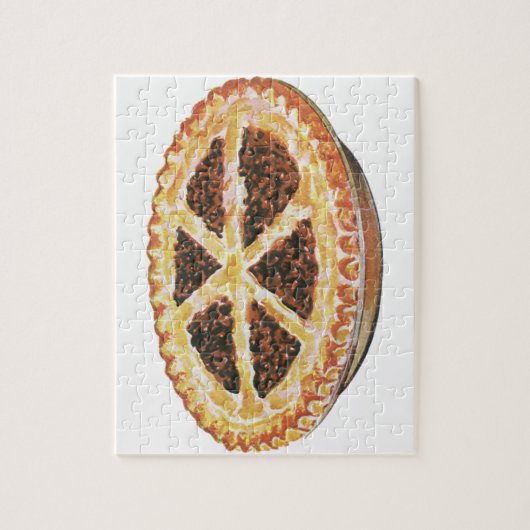  voedseldessert, vers gebak Pecan Pie Legpuzzel (Verticaal)