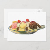 voedseldesserts, bananengespleten kersen briefkaart (Voorkant / Achterkant)