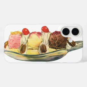  voedseldesserts, bananengespleten kersen iPhone 16 hoesje