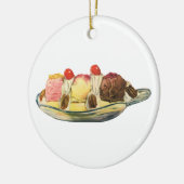  voedseldesserts, bananengespleten kersen keramisch ornament (Links)