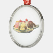  voedseldesserts, bananengespleten kersen metalen ornament (Links)