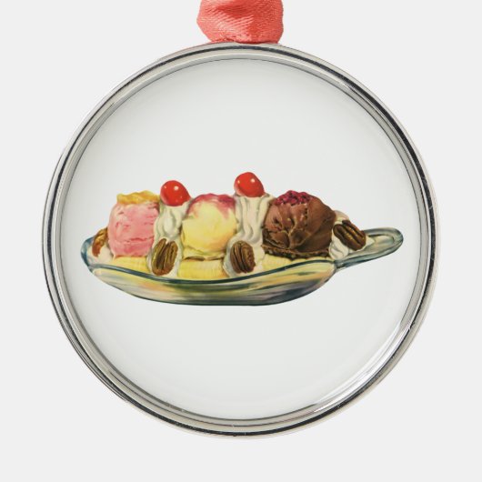  voedseldesserts, bananengespleten kersen metalen ornament (Voorkant)